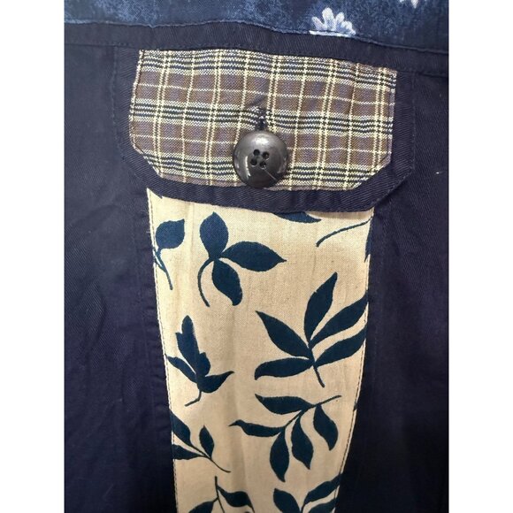 Shelly & Arnold Tank Button Down Thicker Twill Patchwork Womans 2X - Picture 3 of 4